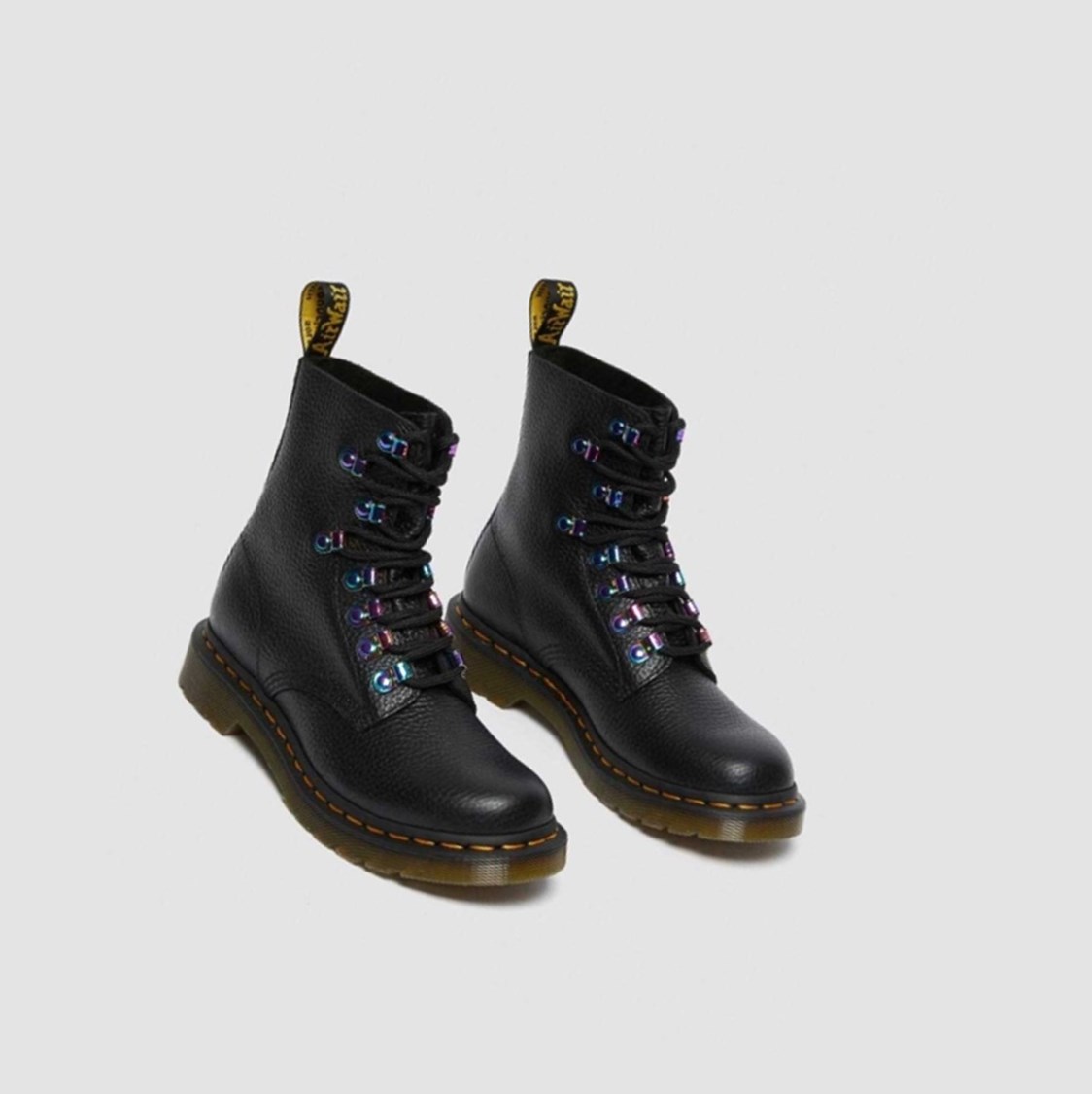 Dr Martens 1460 Pascal Iridescent Hardware Női Fűzős Bakancs Fekete | 872530AMW