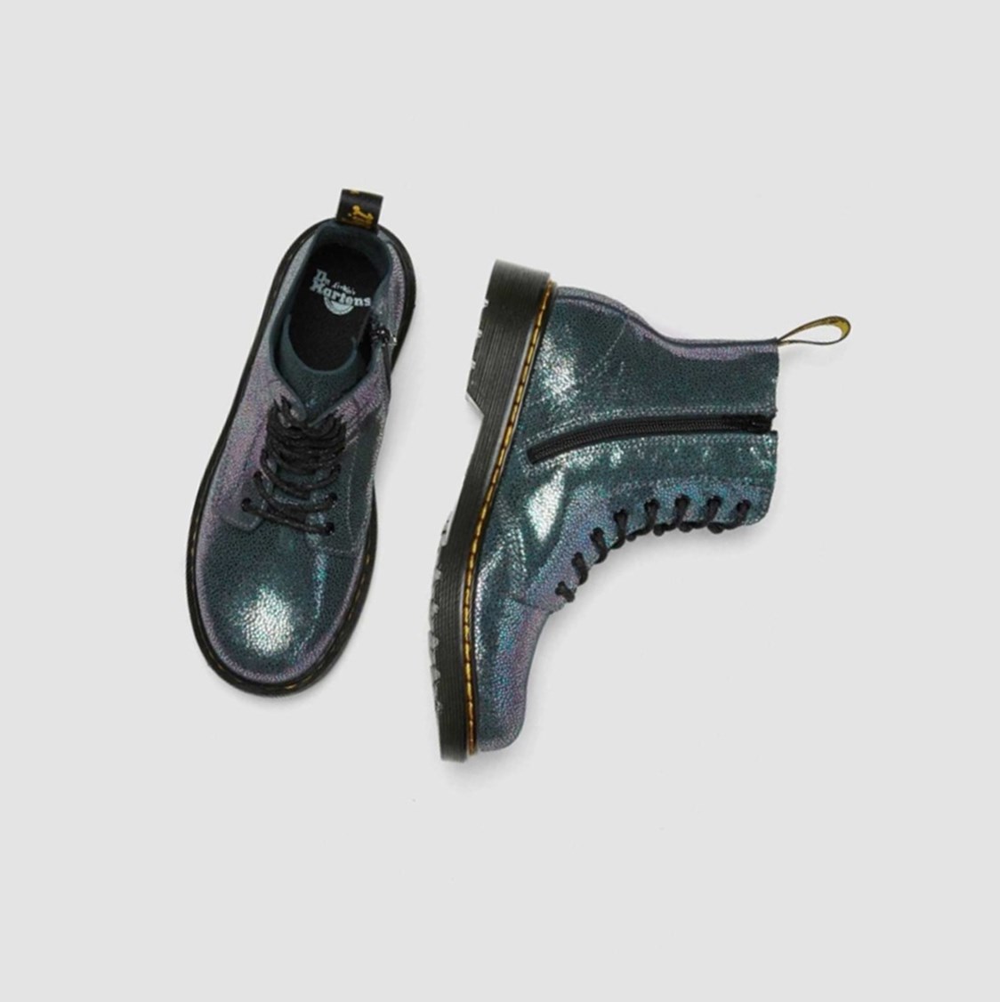 Dr Martens 1460 Pascal Iridescent Youth Gyerek Fűzős Bakancs Metal | 451782NQX