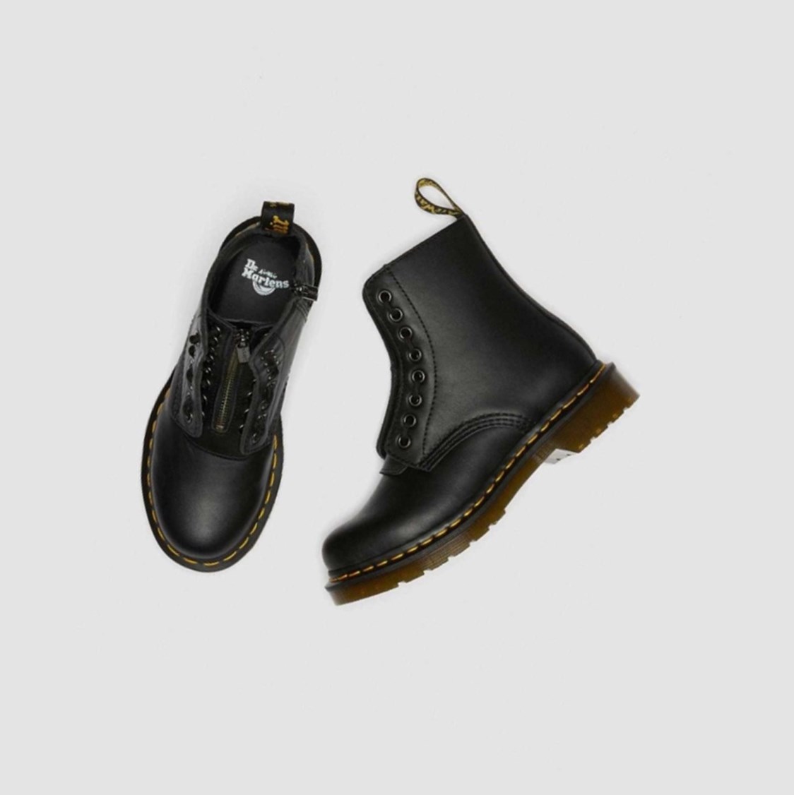 Dr Martens 1460 Pascal Nappa Cipzáros Női Bakancs Fekete | 098235VOJ