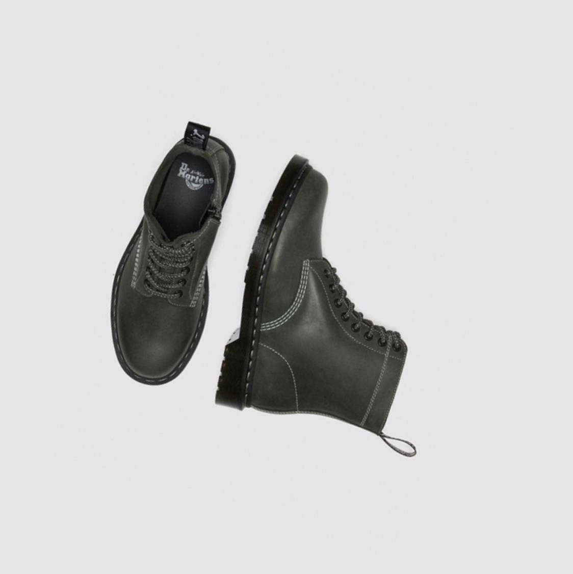 Dr Martens 1460 Pascal Zip Férfi Fűzős Bakancs Sötétzöld | 203675LXQ