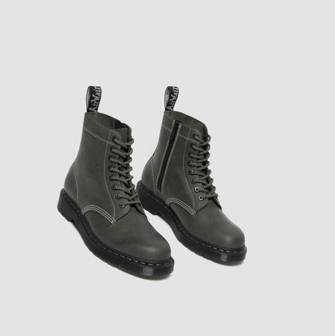 Dr Martens 1460 Pascal Zip Férfi Fűzős Bakancs Sötétzöld | 203675LXQ