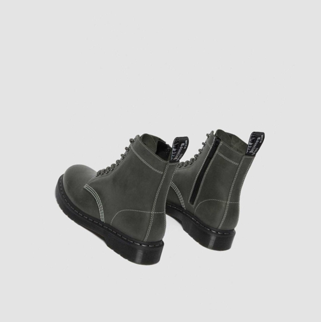 Dr Martens 1460 Pascal Zip Férfi Fűzős Bakancs Sötétzöld | 203675LXQ