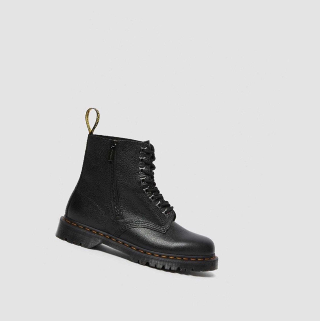 Dr Martens 1460 Pascal Zip Tumbled Férfi Fűzős Bakancs Fekete | 179645OQL