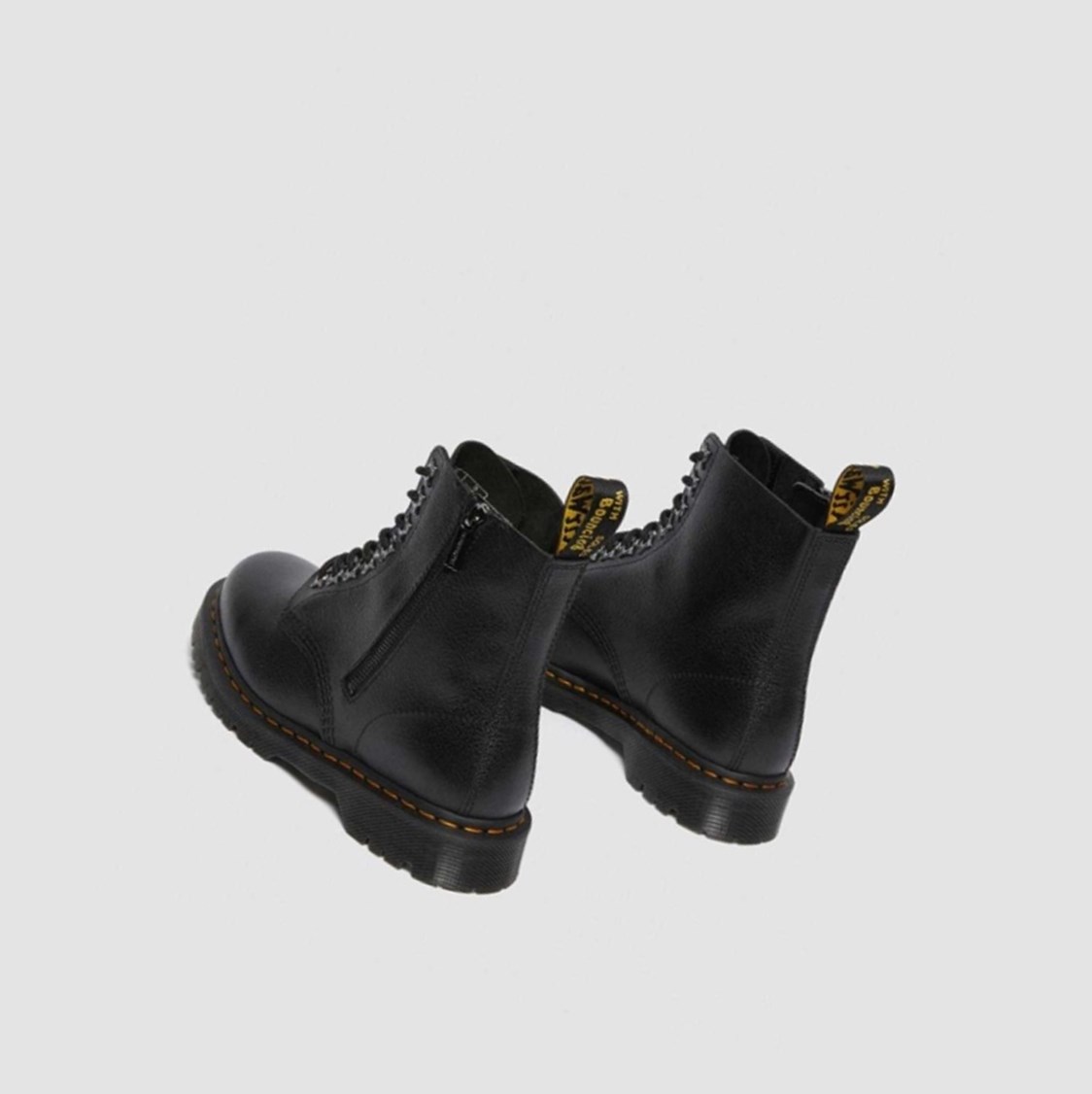 Dr Martens 1460 Pascal Zip Tumbled Férfi Fűzős Bakancs Fekete | 179645OQL