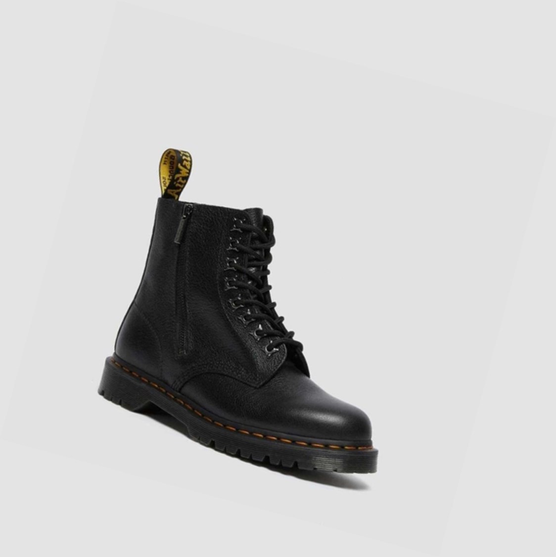 Dr Martens 1460 Pascal Zip Tumbled Férfi Fűzős Bakancs Fekete | 179645OQL