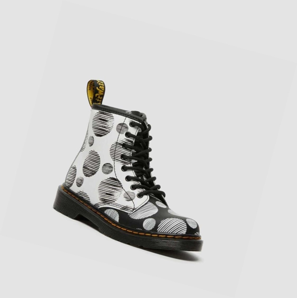 Dr Martens 1460 Polka Dot Junior Gyerek Fűzős Bakancs Fekete | 735910CGO