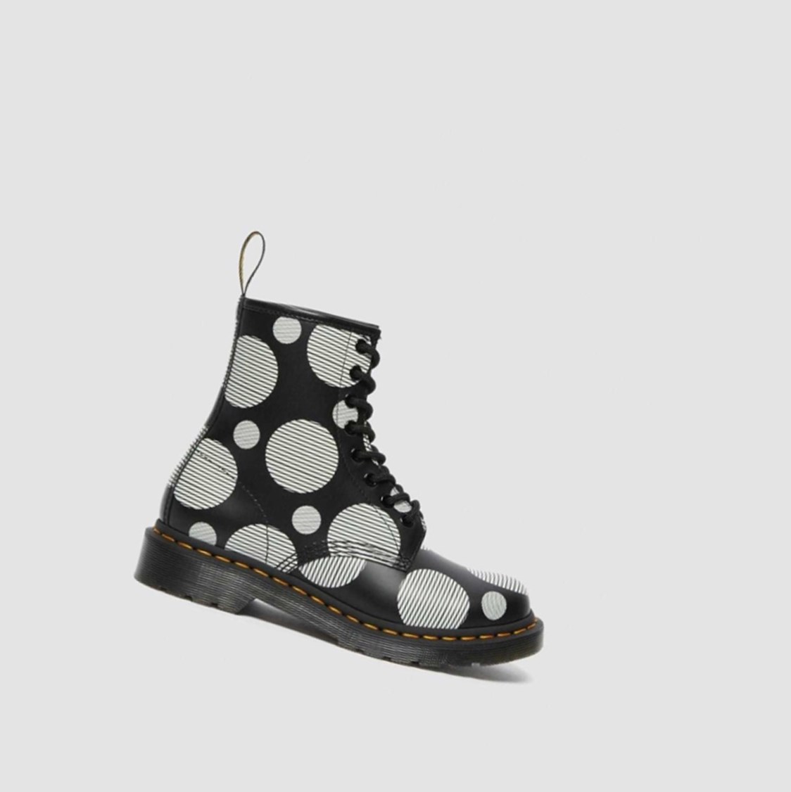 Dr Martens 1460 Polka Dot Smooth Női Fűzős Bakancs Fekete | 184735HZX