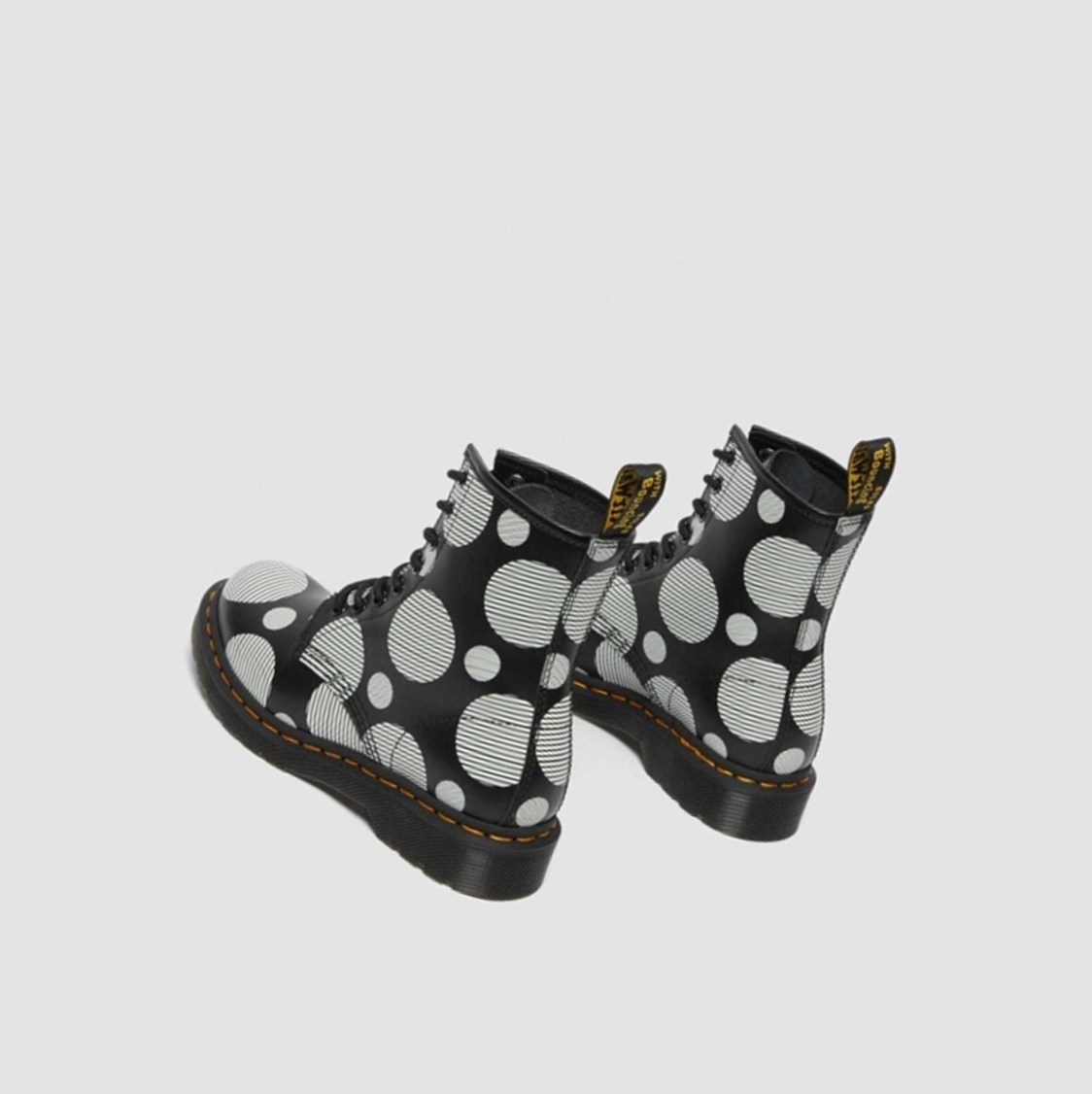 Dr Martens 1460 Polka Dot Smooth Női Fűzős Bakancs Fekete | 184735HZX