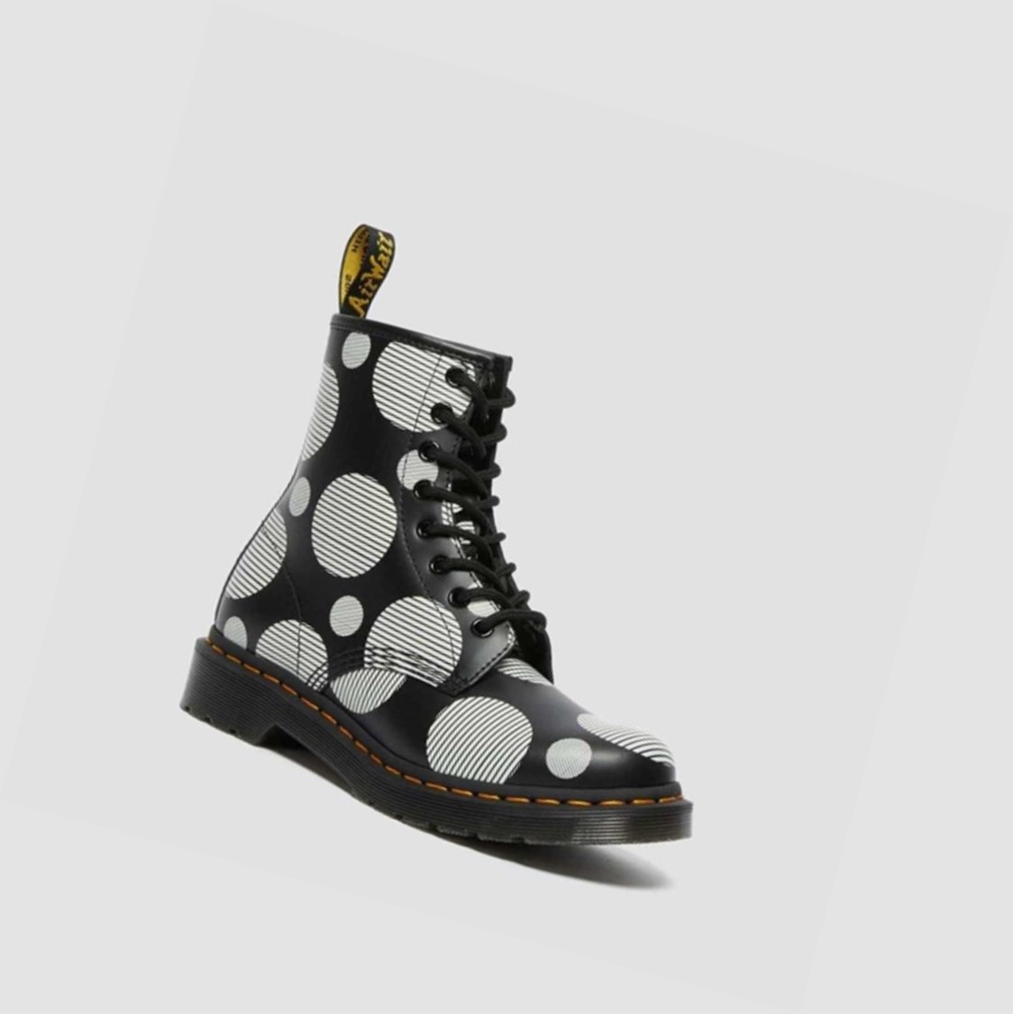 Dr Martens 1460 Polka Dot Smooth Női Fűzős Bakancs Fekete | 184735HZX