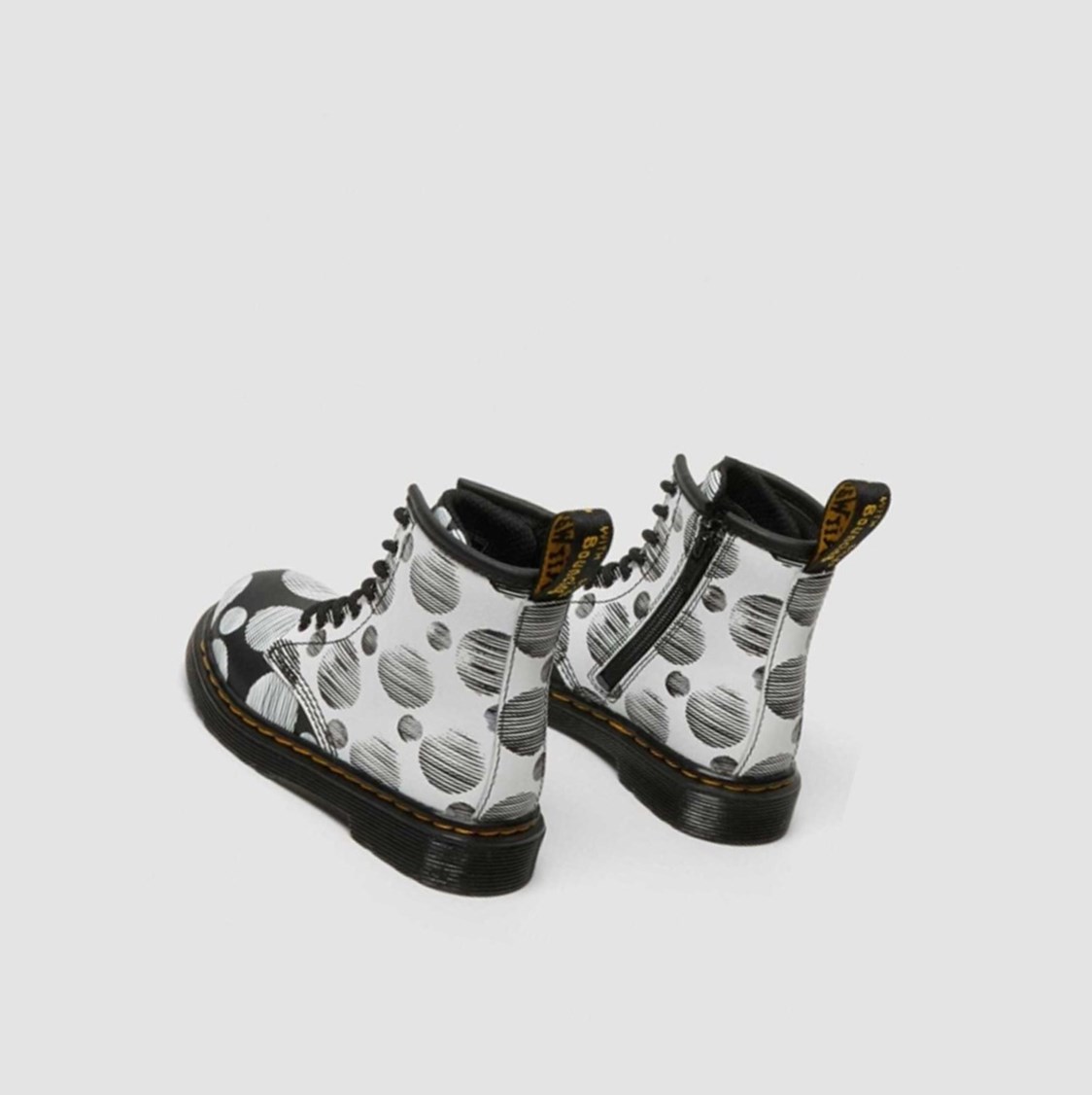 Dr Martens 1460 Polka Dot Toddler Gyerek Fűzős Bakancs Fekete | 968523OMR