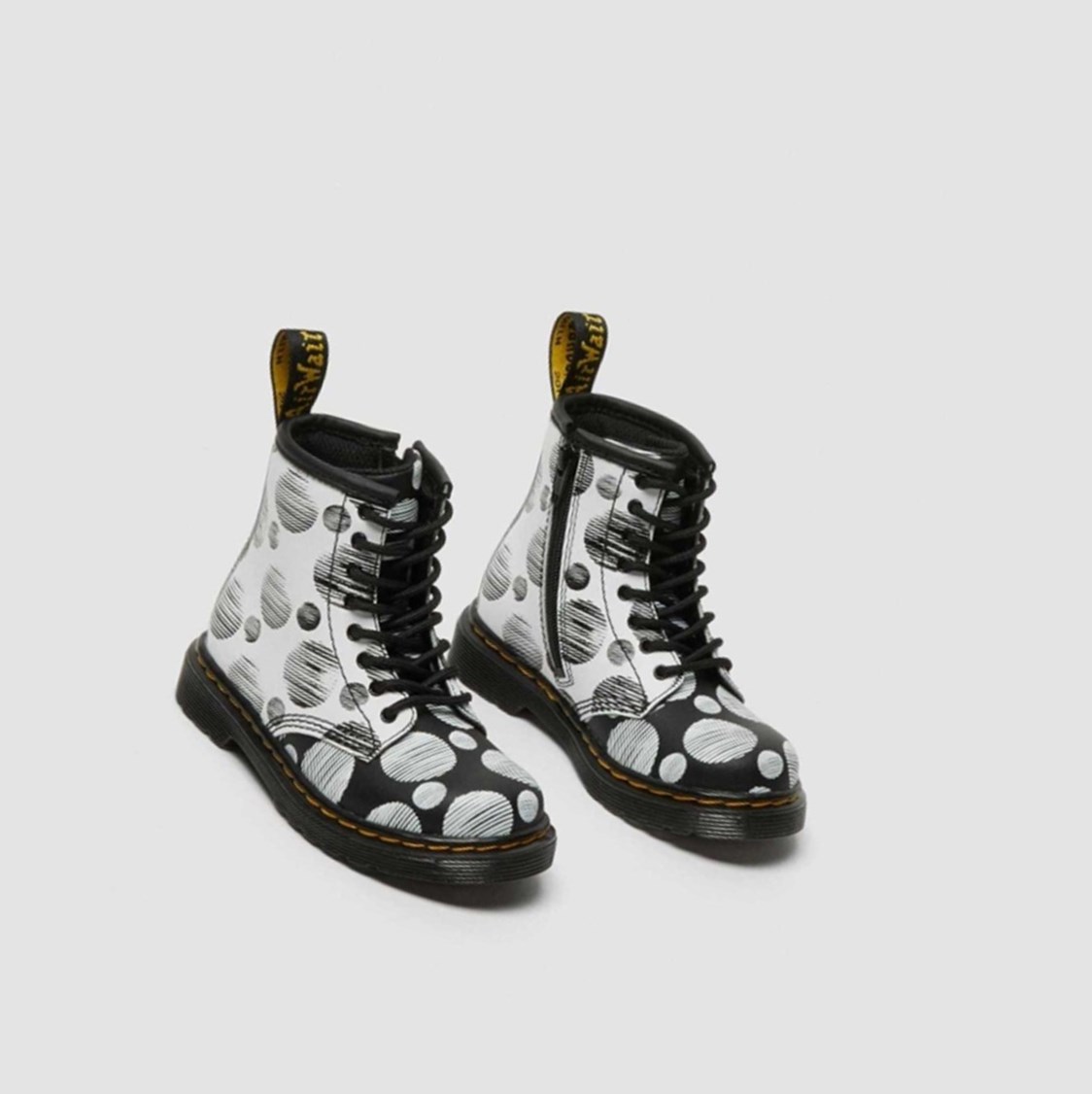 Dr Martens 1460 Polka Dot Toddler Gyerek Fűzős Bakancs Fekete | 968523OMR