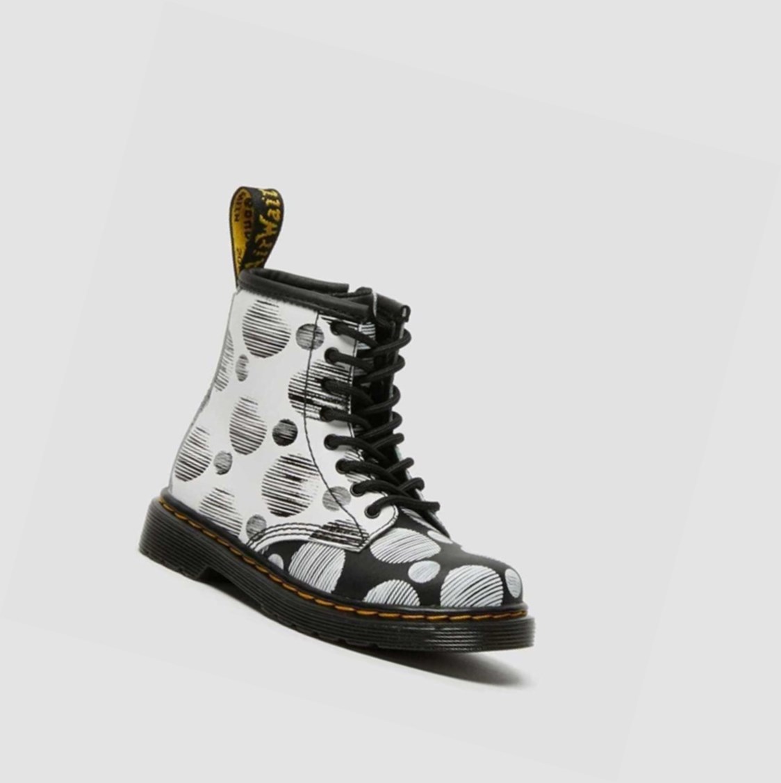 Dr Martens 1460 Polka Dot Toddler Gyerek Fűzős Bakancs Fekete | 968523OMR