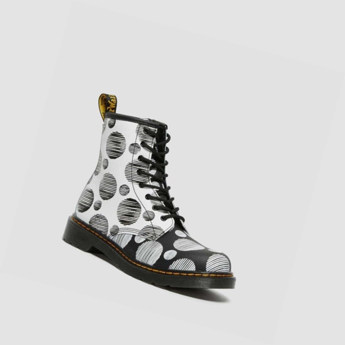 Dr Martens 1460 Polka Dot Youth Gyerek Fűzős Bakancs Fekete | 603458NRV