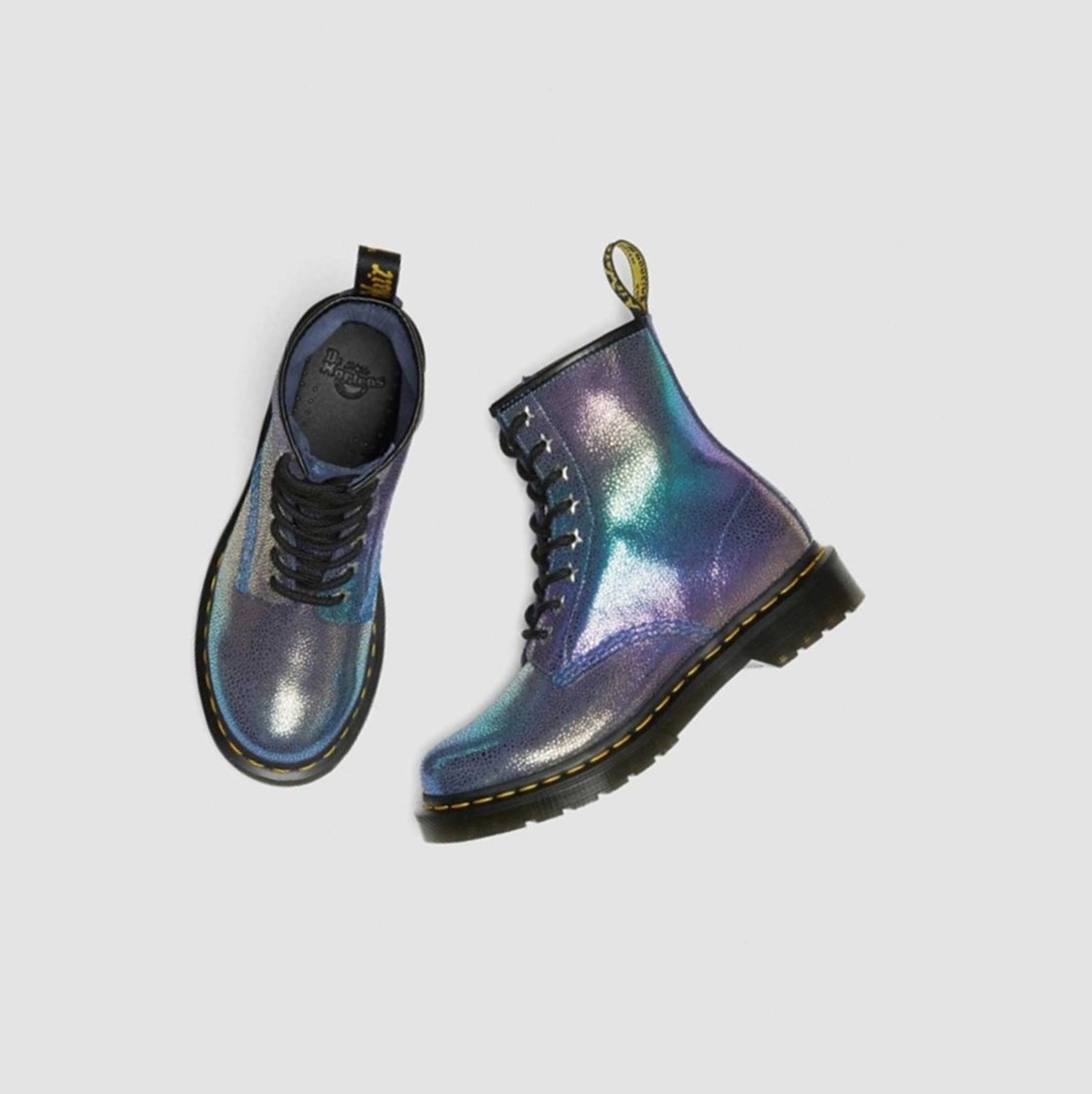 Dr Martens 1460 Rainbow Ray Velúr Női Fűzős Bakancs Lila Színes | 492637FRB