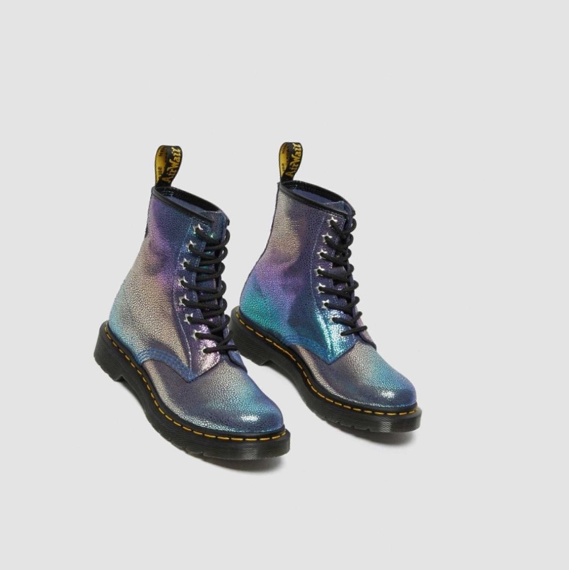 Dr Martens 1460 Rainbow Ray Velúr Női Fűzős Bakancs Lila Színes | 492637FRB