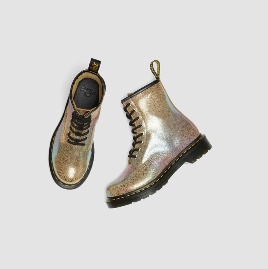 Dr Martens 1460 Rainbow Ray Velúr Női Fűzős Bakancs Barna Színes | 586490ATE