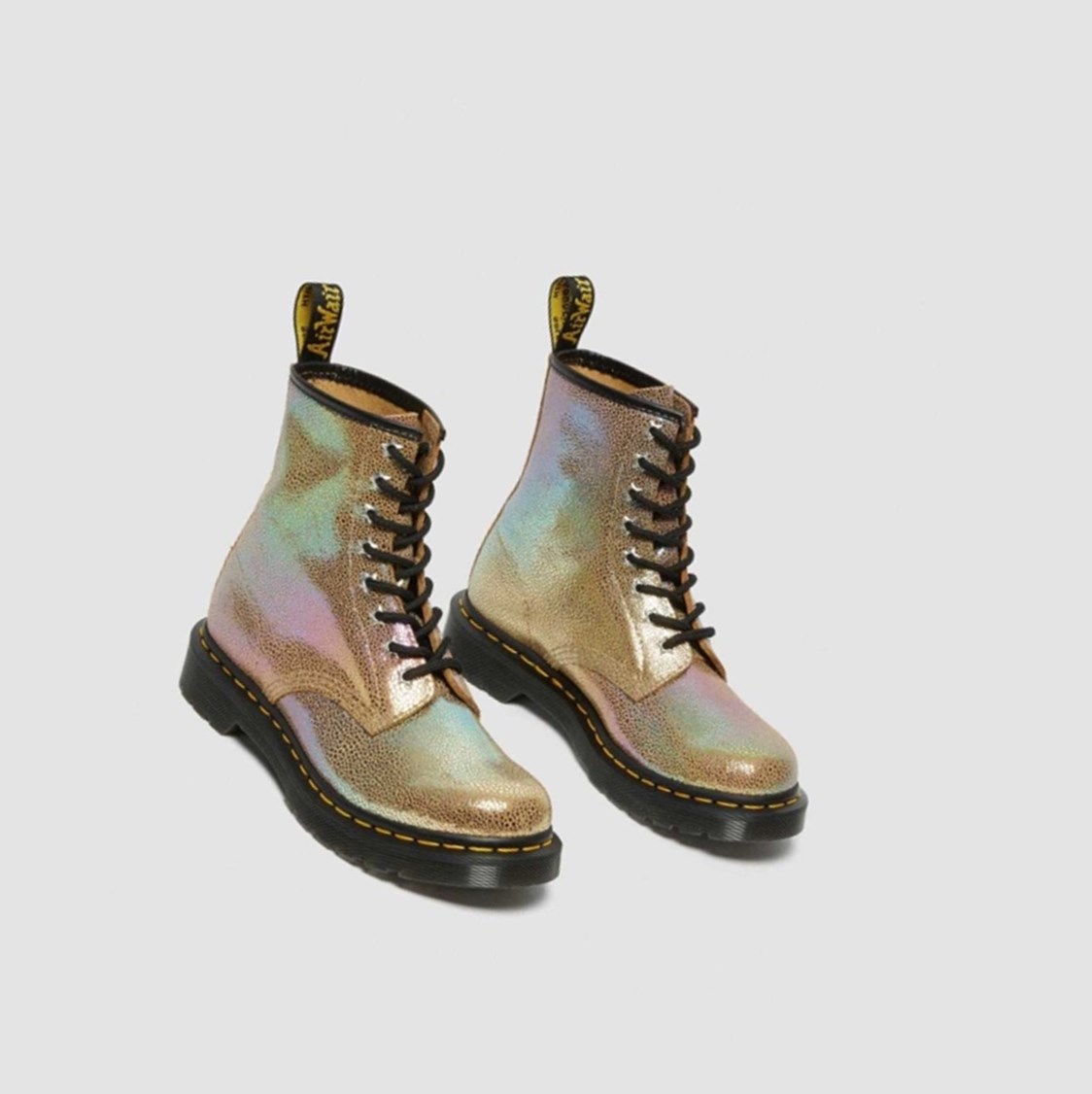 Dr Martens 1460 Rainbow Ray Velúr Női Fűzős Bakancs Barna Színes | 586490ATE