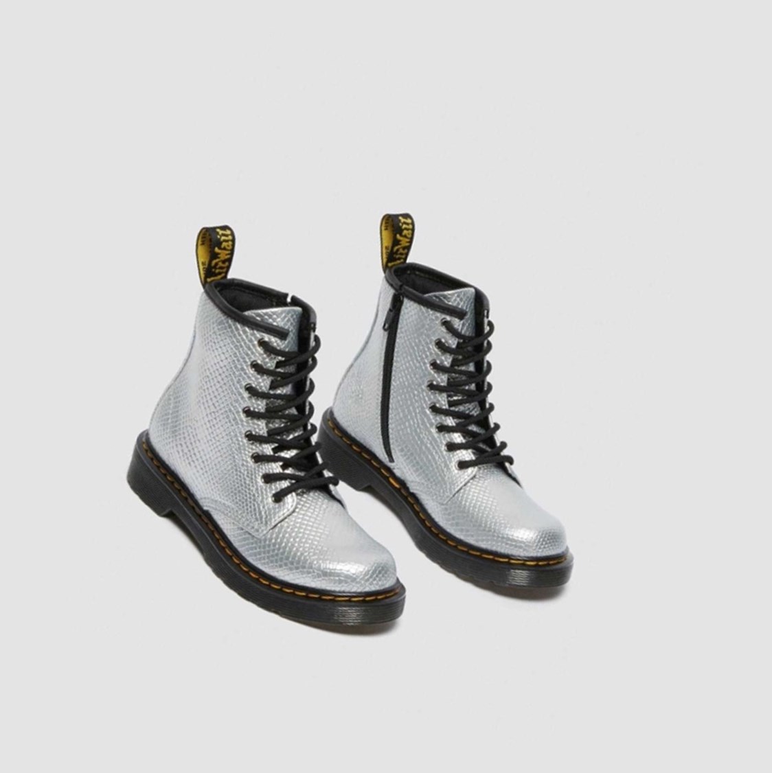 Dr Martens 1460 Reptile Emboss Junior Gyerek Fűzős Bakancs Titán | 158064OBK