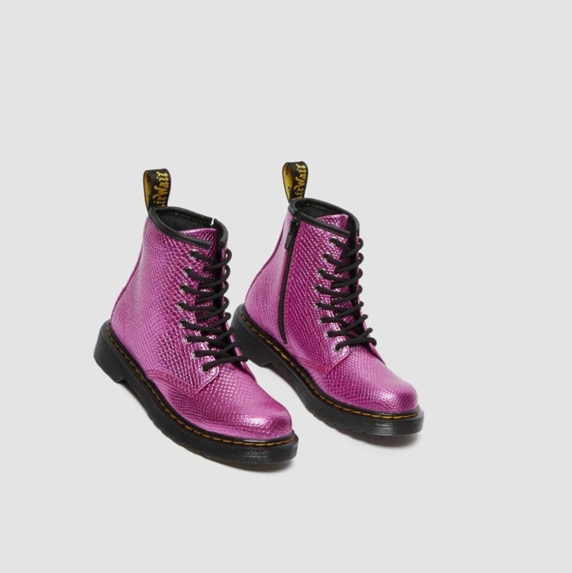 Dr Martens 1460 Reptile Emboss Junior Gyerek Fűzős Bakancs Rózsaszín | 670284VBR