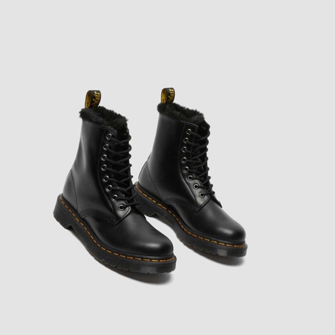 Dr Martens 1460 Serena Faux Fur Bélelt Női Fűzős Bakancs Sötétszürke | 671893AJY