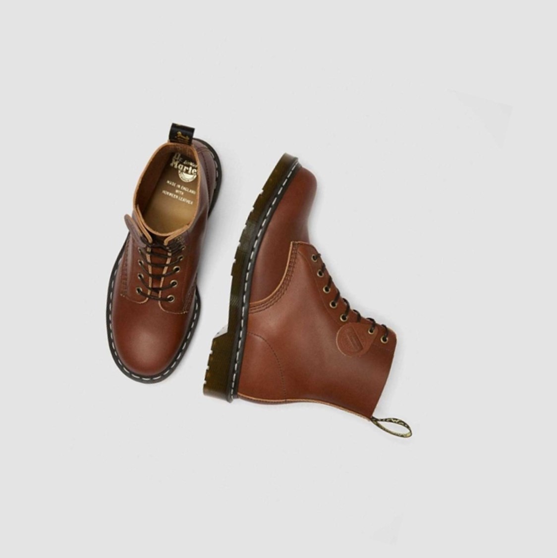 Dr Martens 1460 Veg Tan Férfi Fűzős Bakancs Barna | 813506TWG