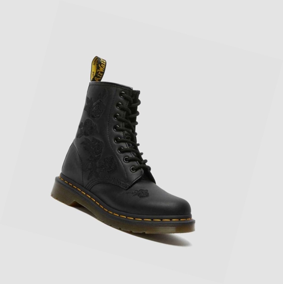 Dr Martens 1460 Vonda Mono Floral Női Bakancs Fekete | 296457AQM