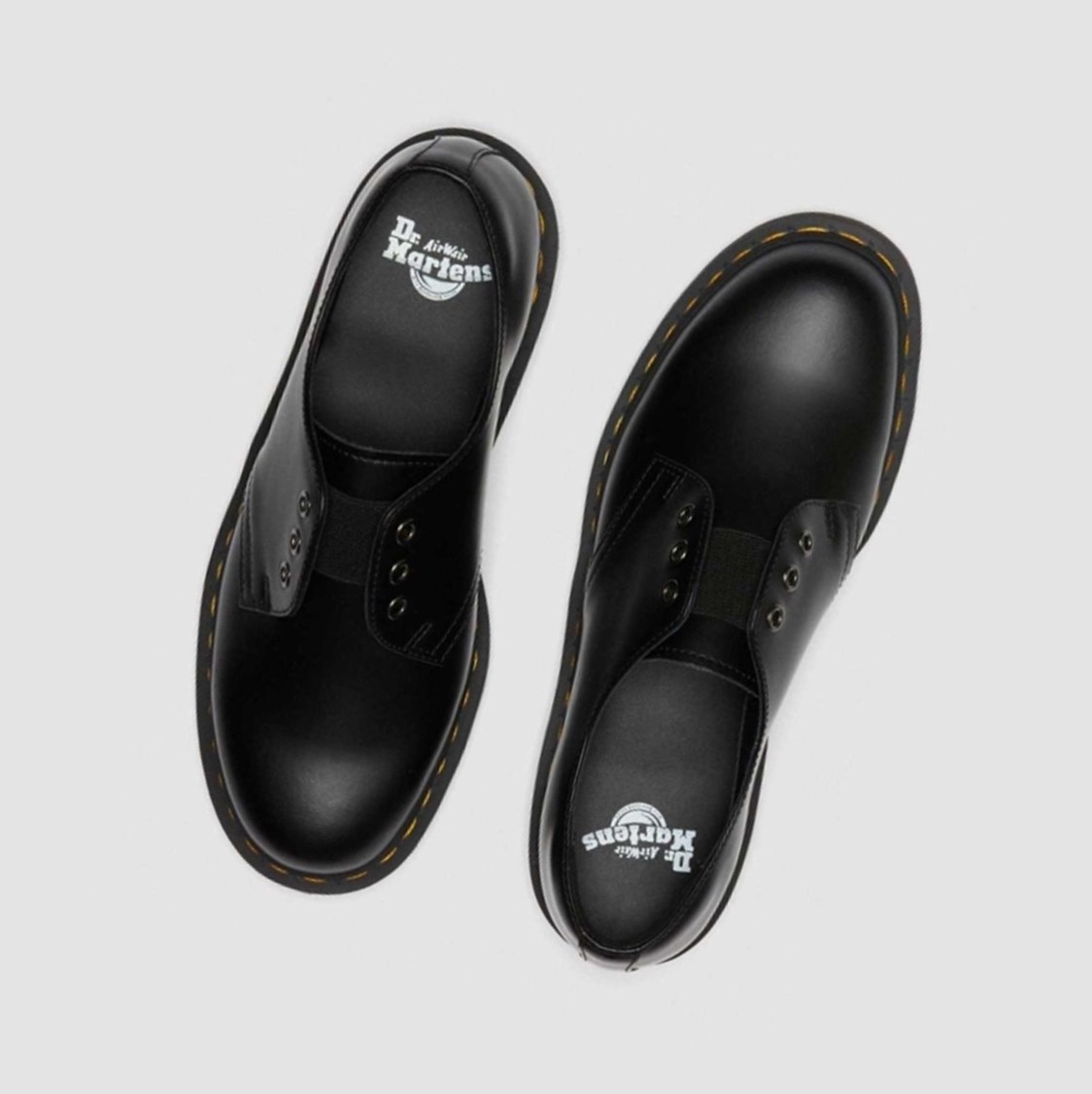 Dr Martens 1461 Elastic Smooth Férfi Oxford Cipő Fekete | 912684LAS