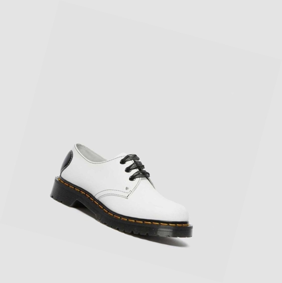 Dr Martens 1461 Hearts Smooth & Lakkbőr Női Oxford Cipő Fehér Fekete | 725043WDJ