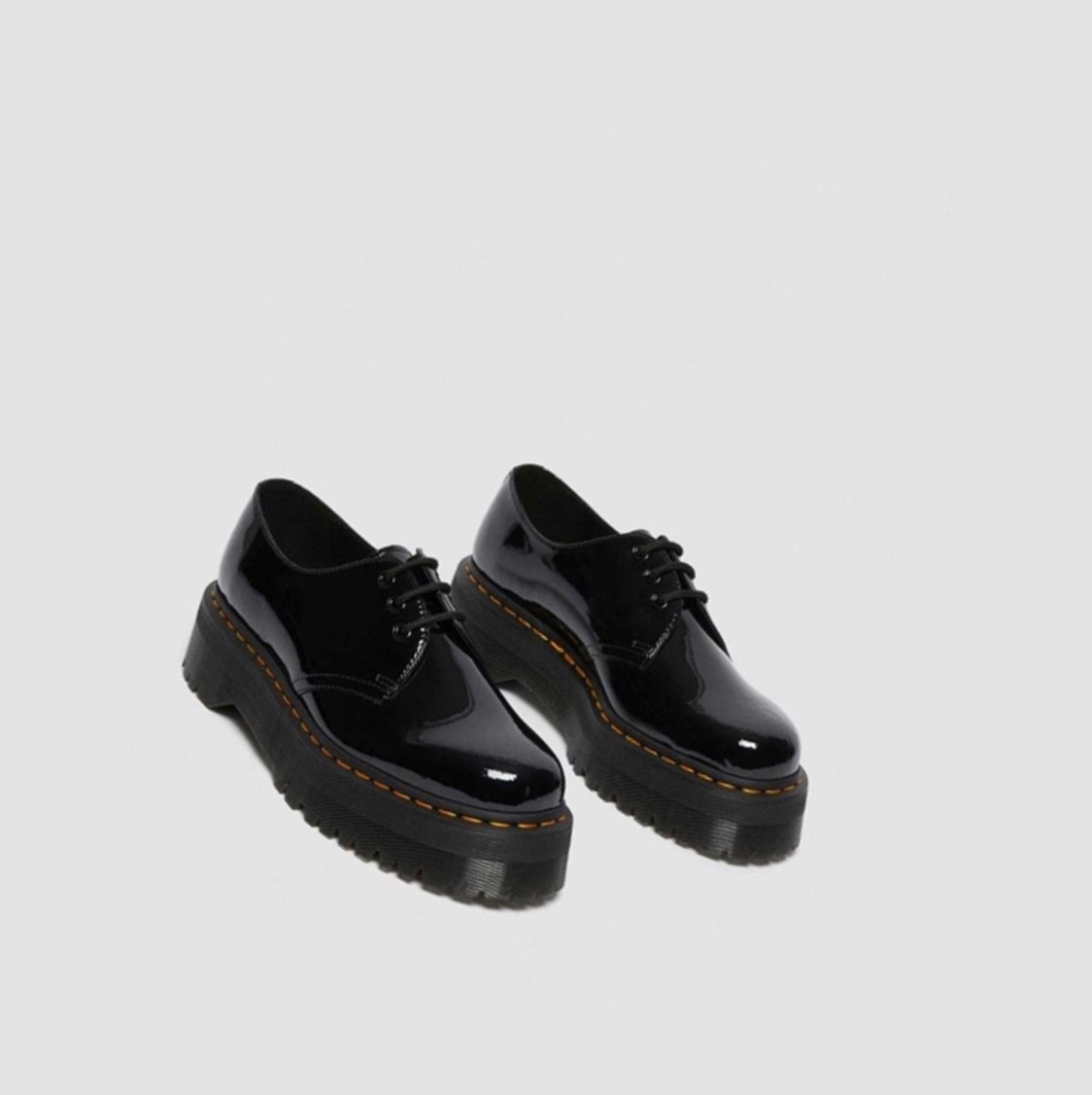 Dr Martens 1461 Lakkbőr Platform Férfi Oxford Cipő Fekete | 431089JBD