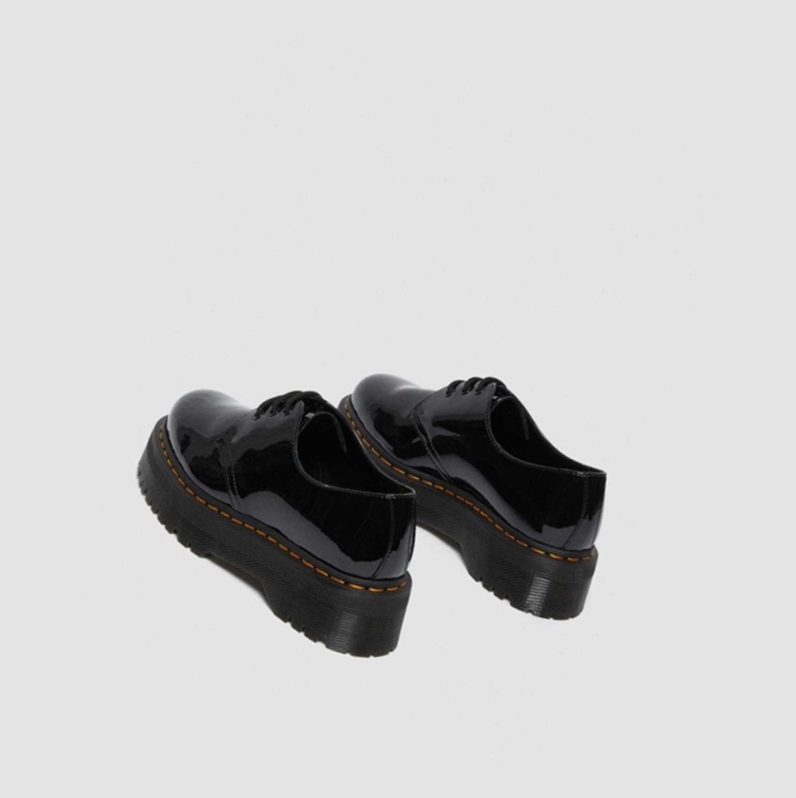 Dr Martens 1461 Lakkbőr Platform Férfi Oxford Cipő Fekete | 431089JBD