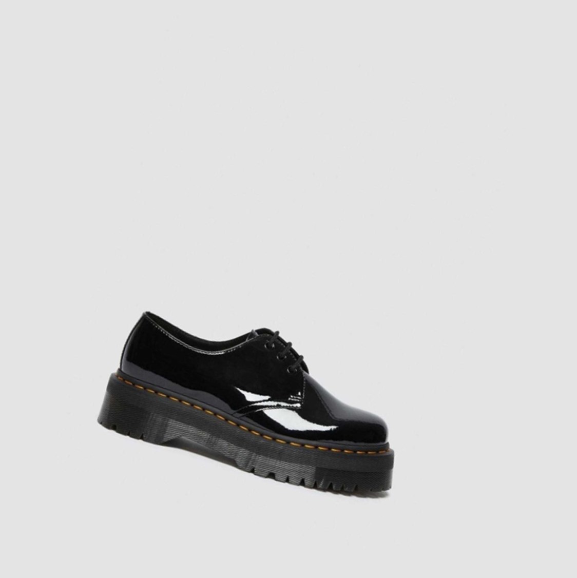 Dr Martens 1461 Lakkbőr Platform Férfi Oxford Cipő Fekete | 431089JBD