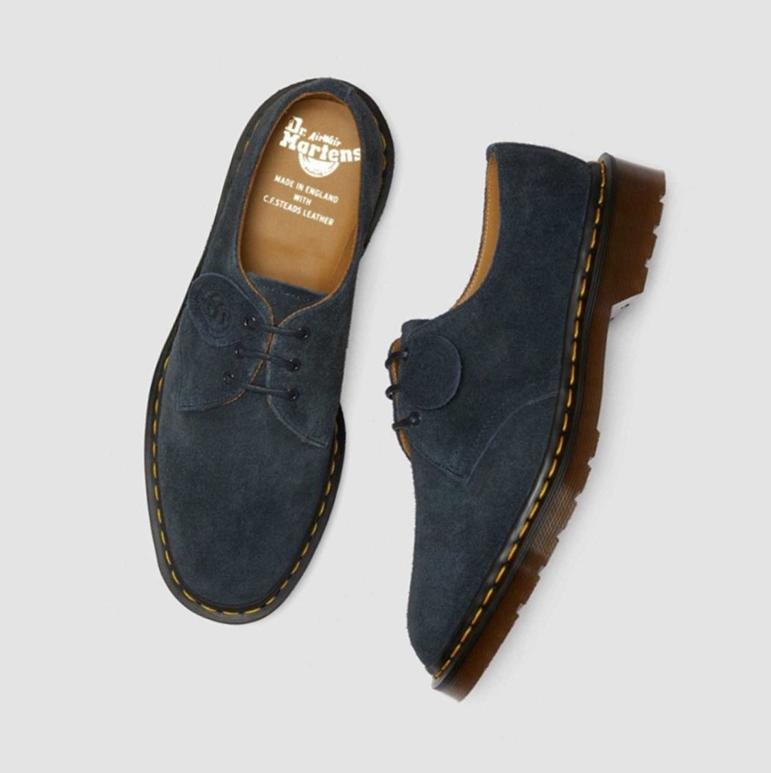 Dr Martens 1461 Made In England Velúr Férfi Oxford Cipő Sötétkék | 041279INZ