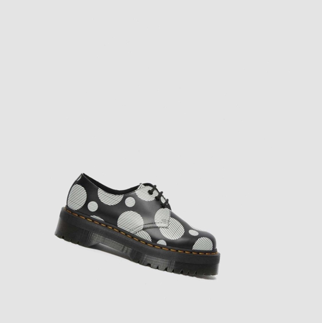 Dr Martens 1461 Polka Dot Smooth Férfi Platform Bakancs Fekete | 432861AXV