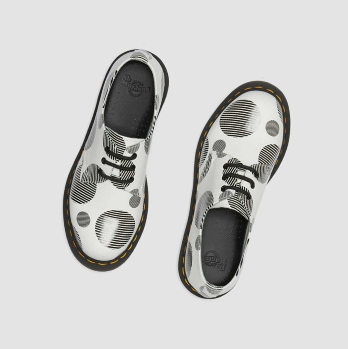 Dr Martens 1461 Polka Dot Smooth Női Oxford Cipő Fehér | 109265LGI