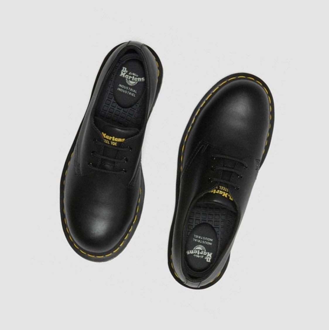 Dr Martens 1461 Slip Resistant Steel Toe Shoes Férfi Ruha Cipő Fekete | 260175ENS