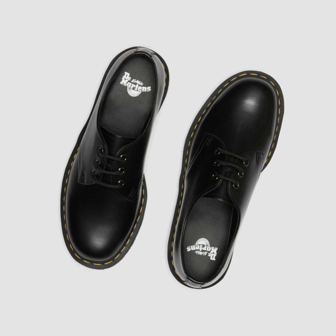 Dr Martens 1461 Smooth Férfi Platform Cipő Fekete | 485162YSI