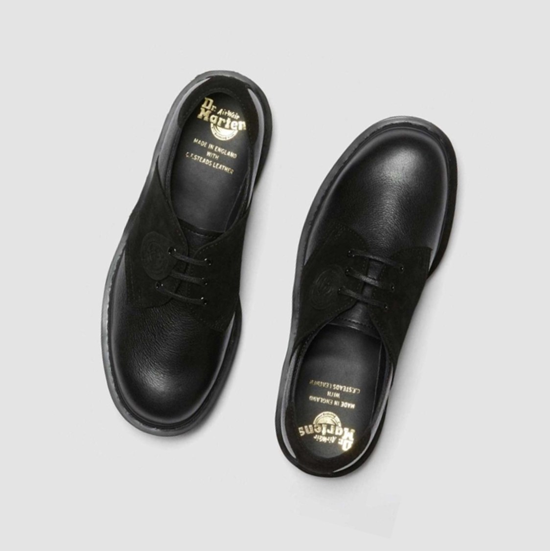 Dr Martens 1461 + Velúr Férfi Nyereg Cipők Fekete | 147590YPT