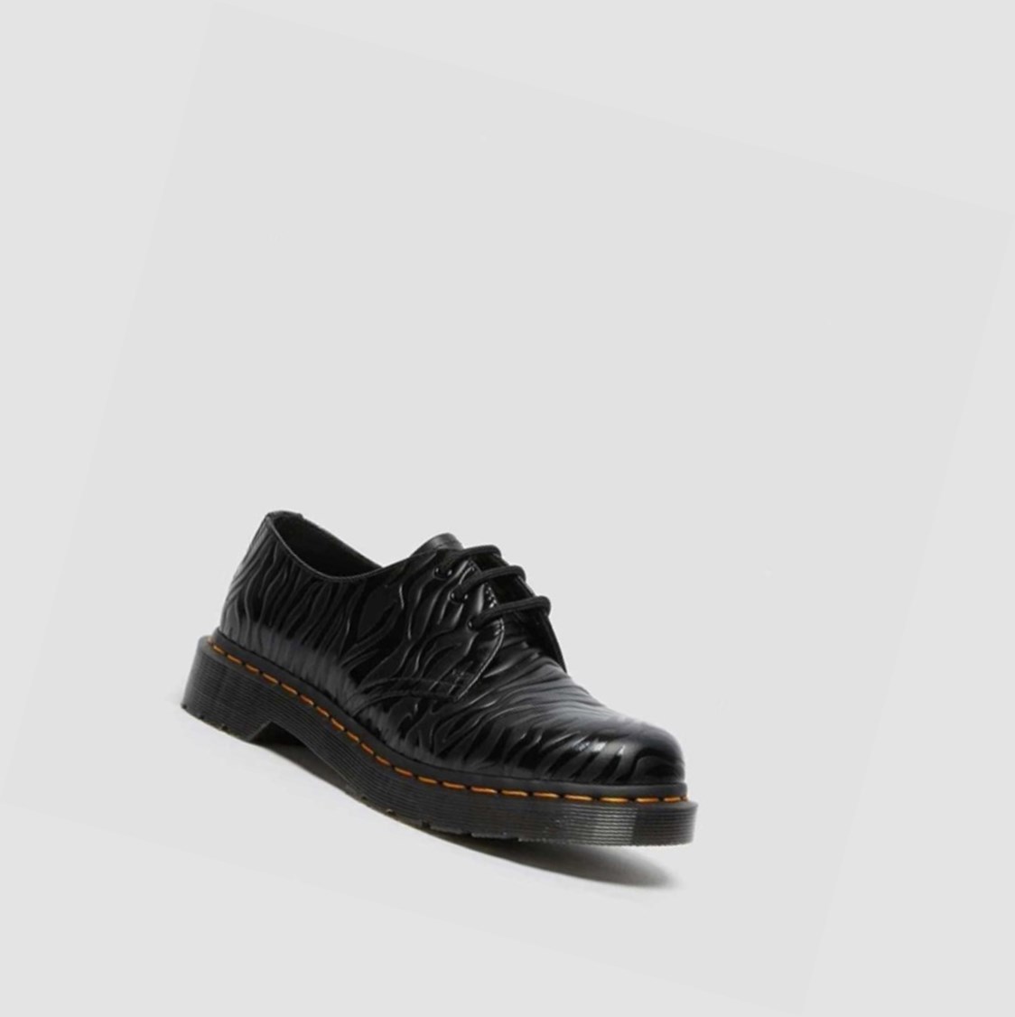 Dr Martens 1461 Zebra Emboss Smooth Női Oxford Cipő Fekete | 265703EBT