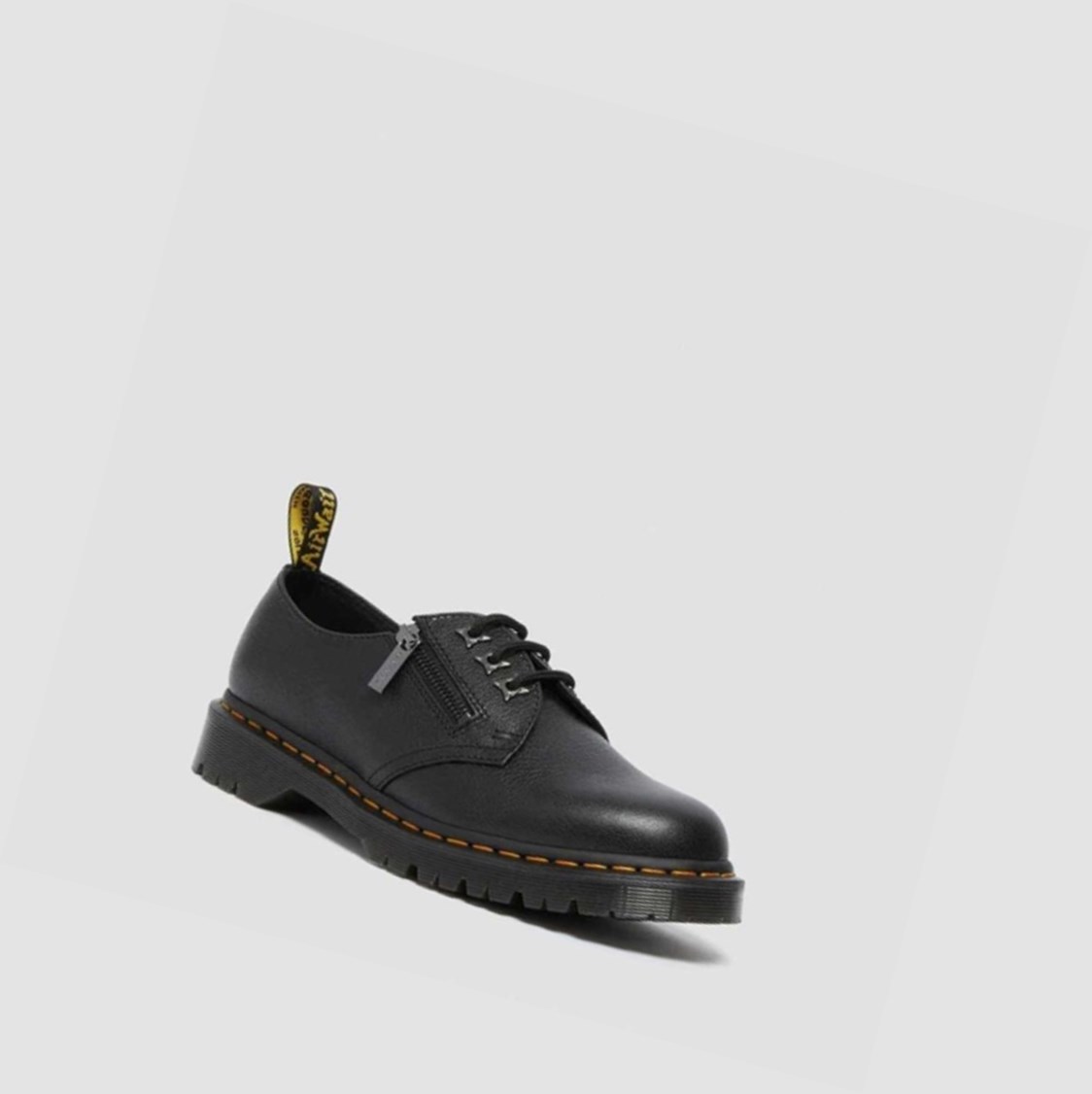 Dr Martens 1461 Zip Tumbled Férfi Oxford Cipő Fekete | 708139QRY