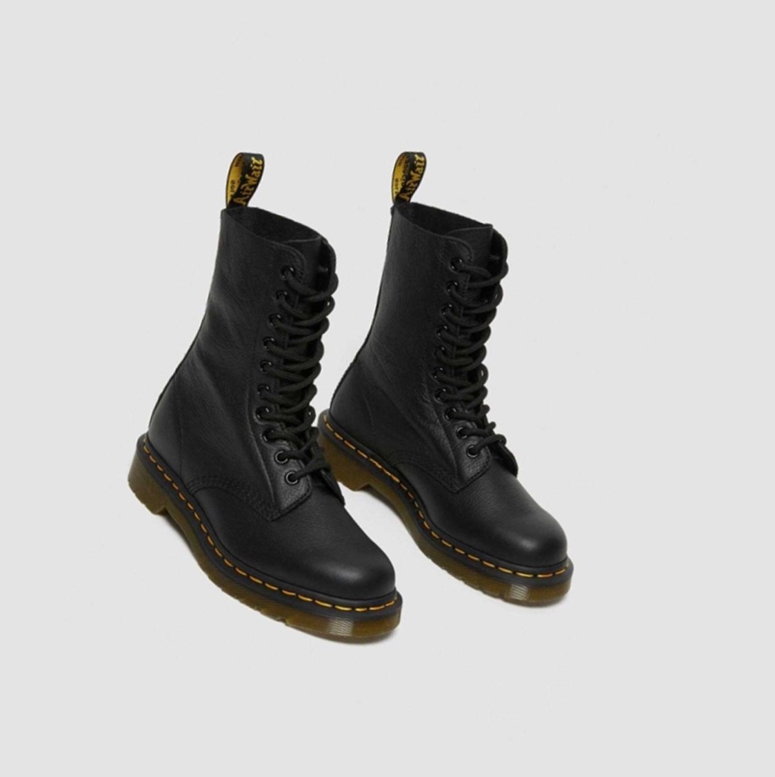 Dr Martens 1490 Virginia Női Közepén Borjú Bakancs Fekete | 875914LHJ