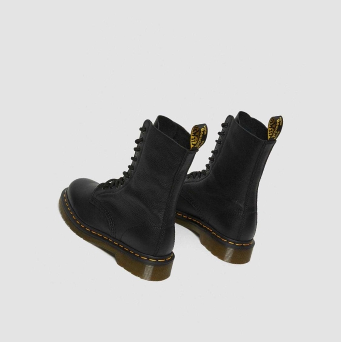 Dr Martens 1490 Virginia Női Közepén Borjú Bakancs Fekete | 875914LHJ