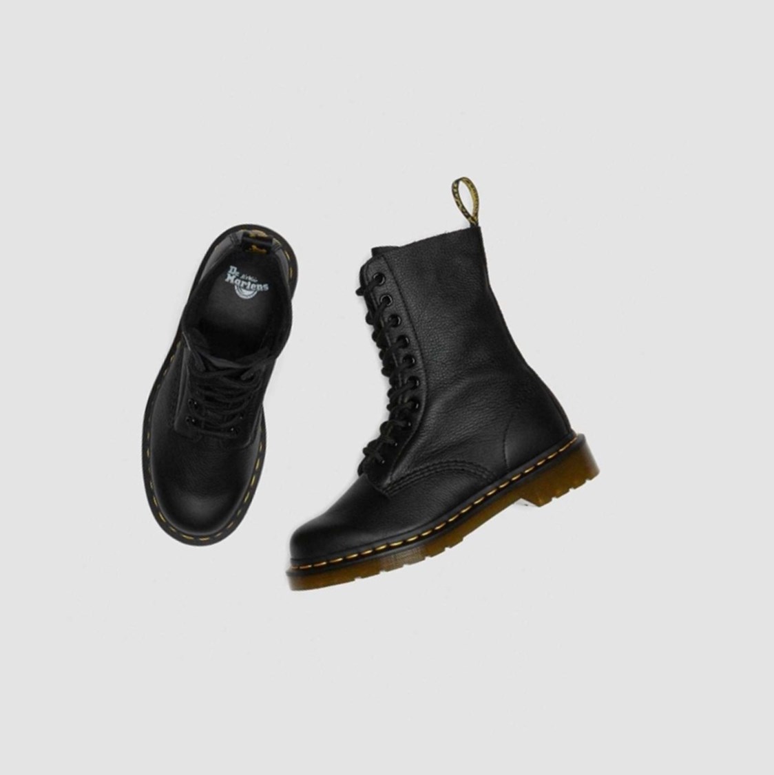 Dr Martens 1490 Virginia Női Közepén Borjú Bakancs Fekete | 875914LHJ