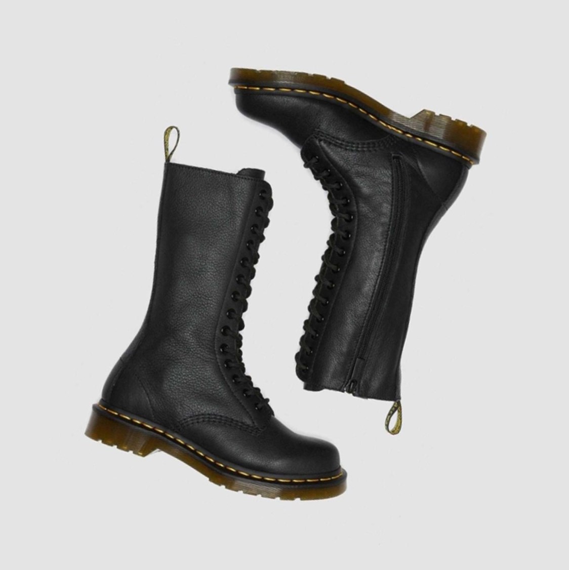 Dr Martens 1B99 Virginia Knee High Női Térdig Érő Bakancs Fekete | 983047RGQ