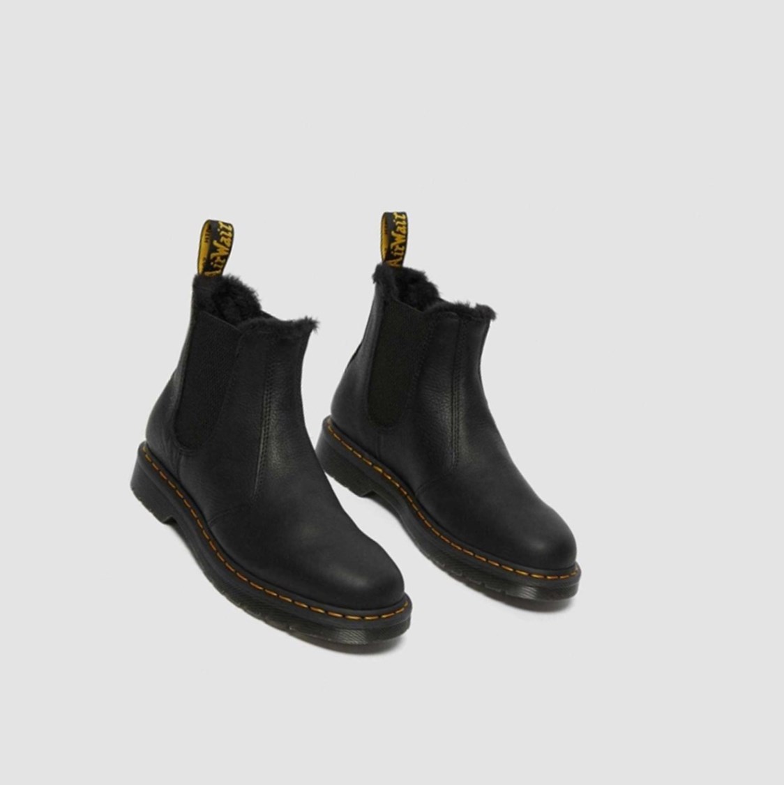 Dr Martens 2976 Faux Fur Bélelt Férfi Chelsea Bakancs Fekete | 041687XAQ