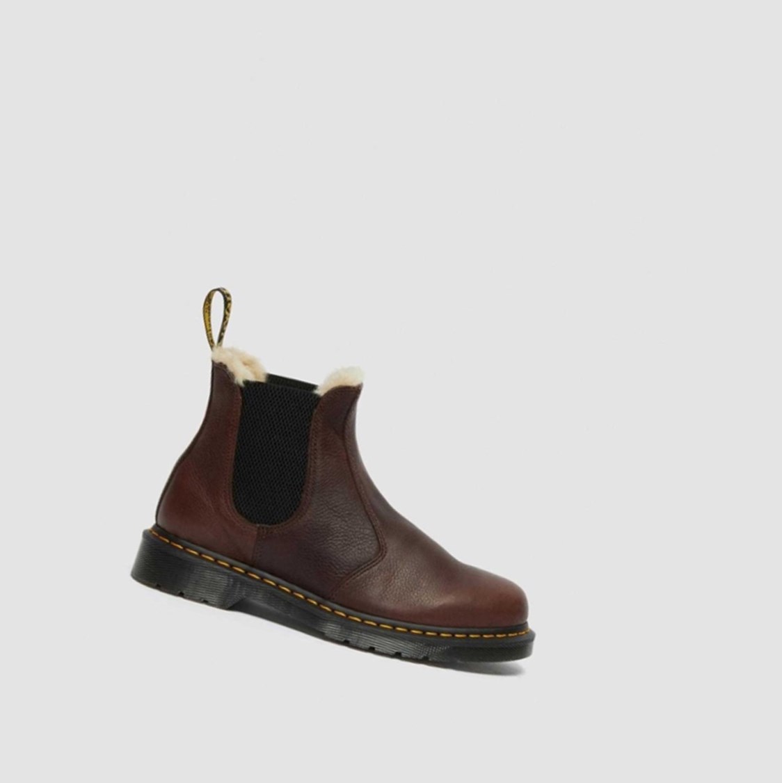 Dr Martens 2976 Faux Fur Bélelt Férfi Chelsea Bakancs Barna | 674812IEC