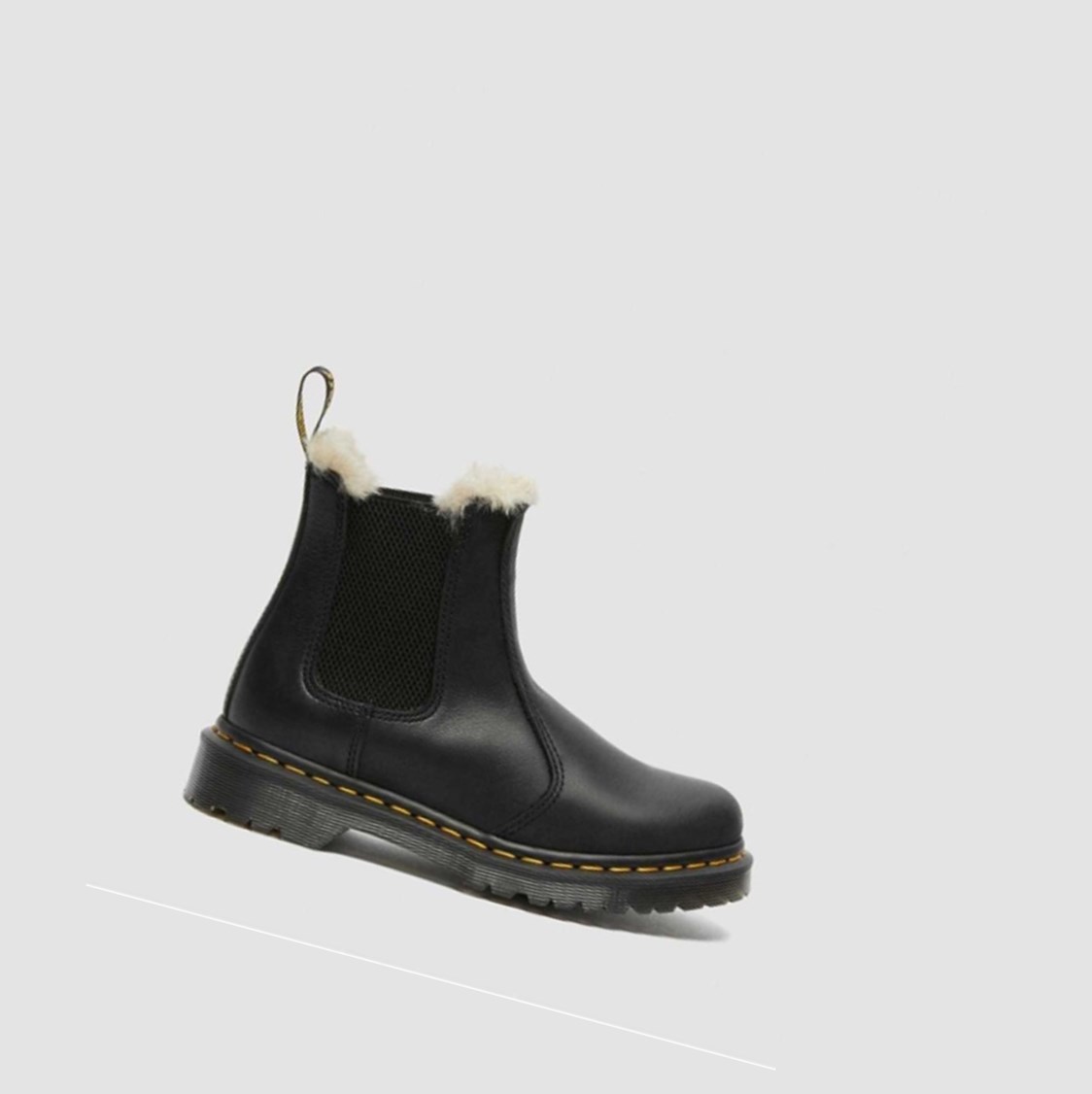 Dr Martens 2976 Faux Fur Bélelt Női Chelsea Bakancs Fekete | 024895XPW