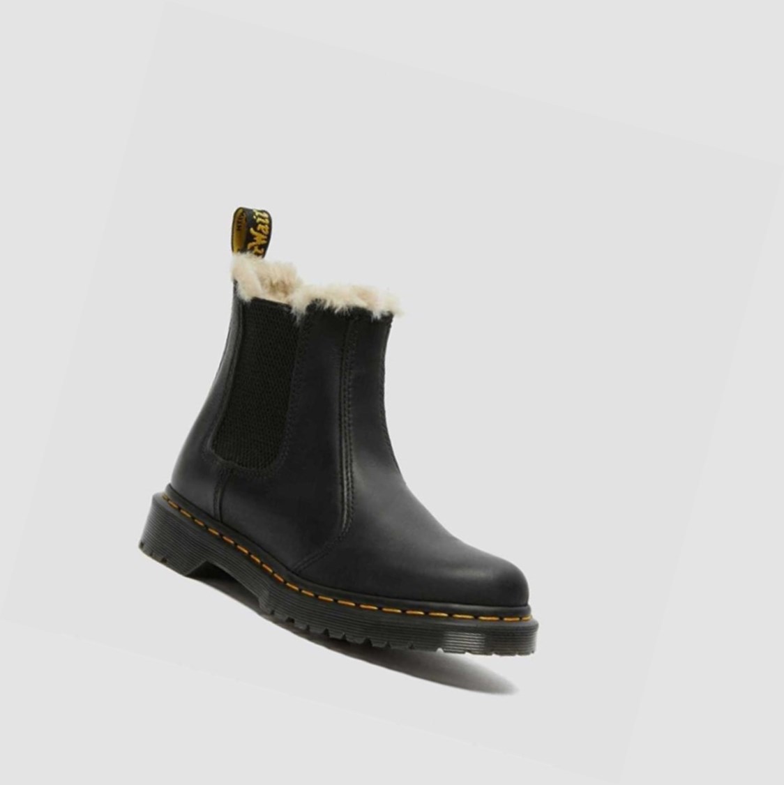 Dr Martens 2976 Faux Fur Bélelt Női Chelsea Bakancs Fekete | 024895XPW