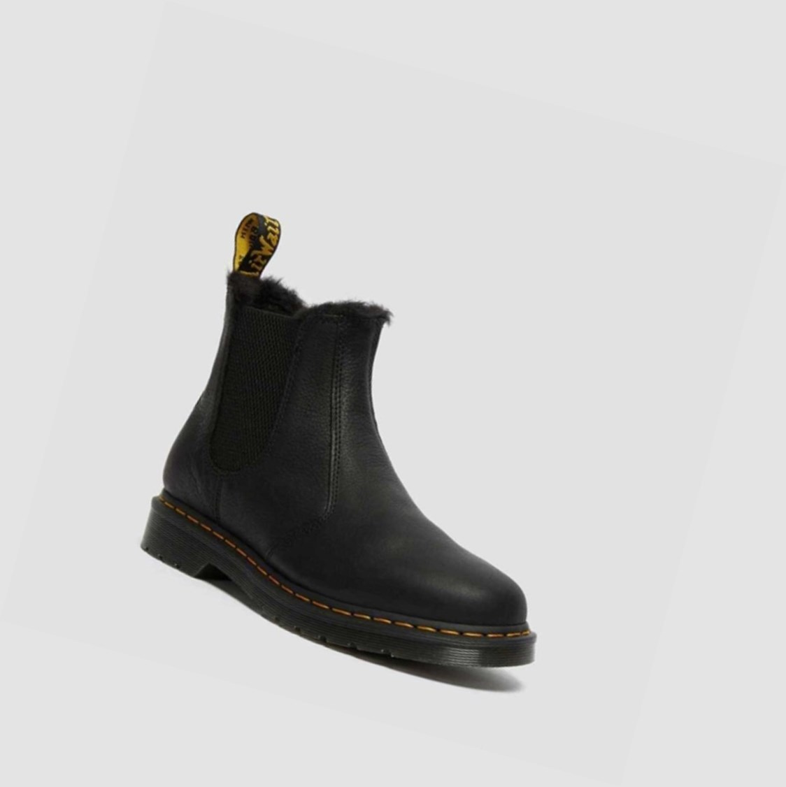 Dr Martens 2976 Faux Fur Bélelt Női Chelsea Bakancs Fekete | 708914HLR