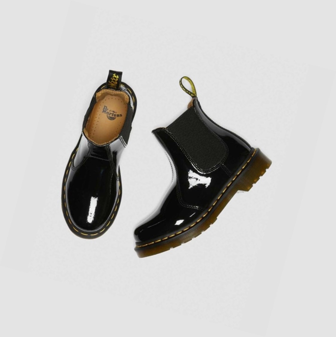 Dr Martens 2976 Lakkbőr Női Chelsea Bakancs Fekete | 819603QBC