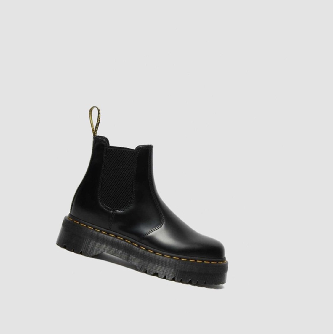 Dr Martens 2976 Polished Smooth Platform Női Chelsea Bakancs Fekete | 583021LOA